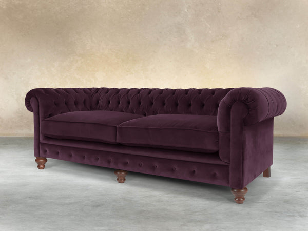 Arthur 4 Seat Chesterfield Sofa In Grape Lush Velvet