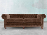 Arthur 4 Seat Chesterfield Sofa In Hickory Vintage Velvet