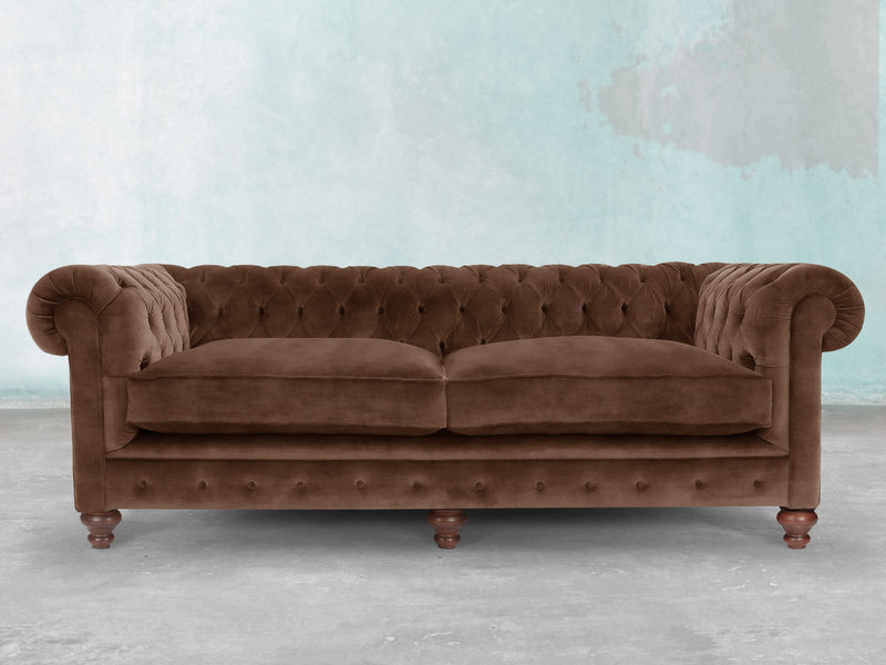 Arthur 4 Seat Chesterfield Sofa In Hickory Vintage Velvet