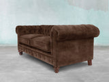 Arthur 4 Seat Chesterfield Sofa In Hickory Vintage Velvet