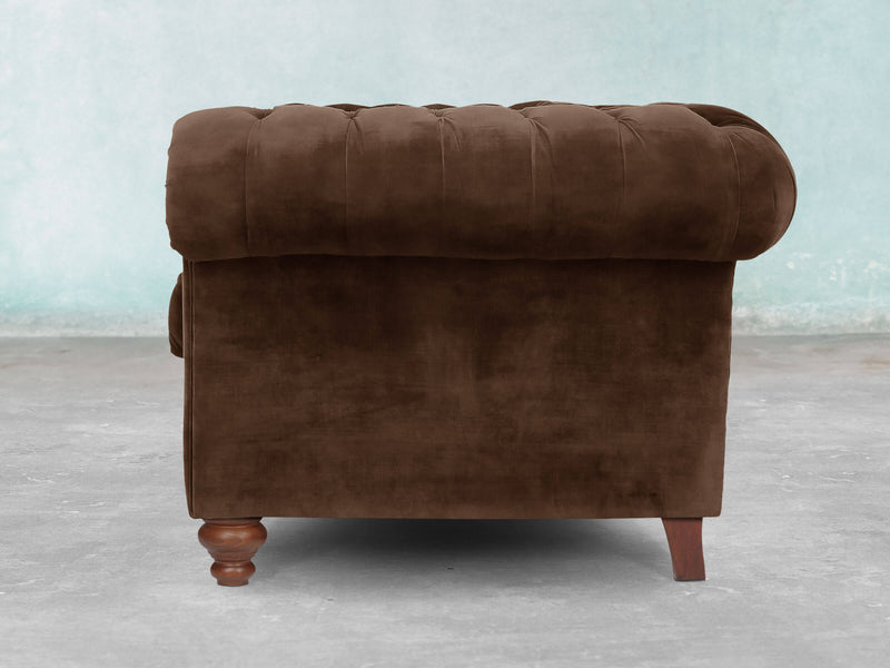 Arthur 4 Seat Chesterfield Sofa In Hickory Vintage Velvet