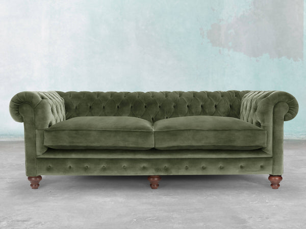 Arthur 4 Seat Chesterfield Sofa In Jade Vintage Velvet