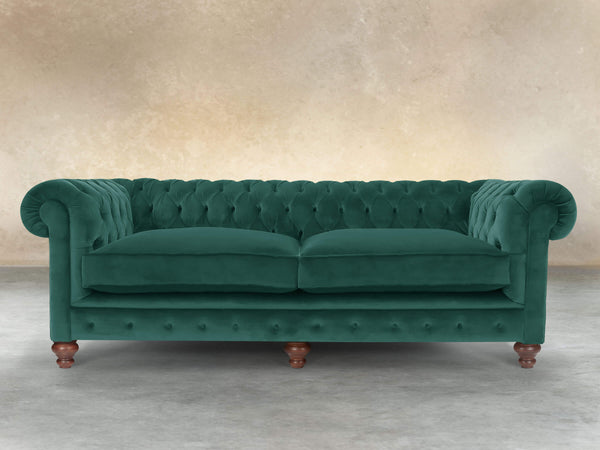 Arthur 4 Seat Chesterfield Sofa In Kingfisher Lush Velvet