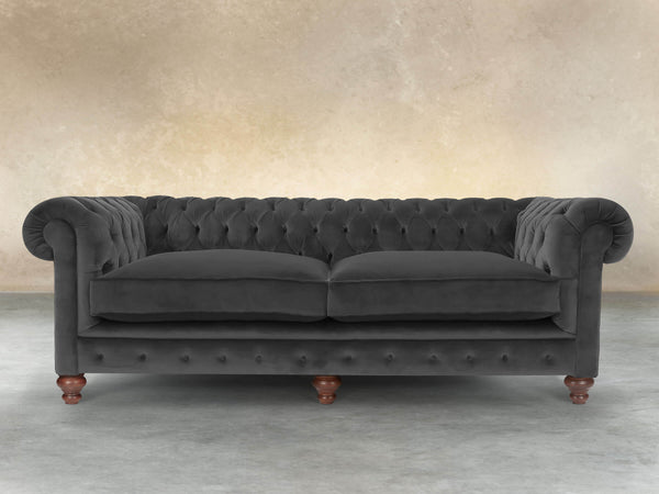 Arthur 4 Seat Chesterfield Sofa In Nickel Lush Velvet