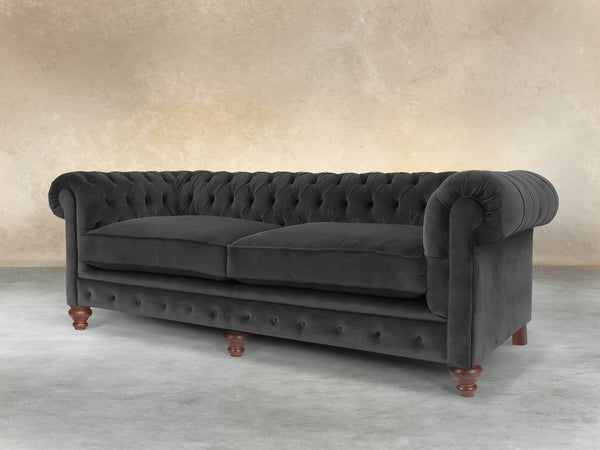 Arthur 4 Seat Chesterfield Sofa In Nickel Lush Velvet