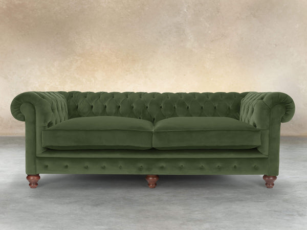 Arthur 4 Seat Chesterfield Sofa In Pine Lush Velvet