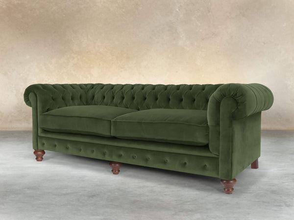 Arthur 4 Seat Chesterfield Sofa In Pine Lush Velvet