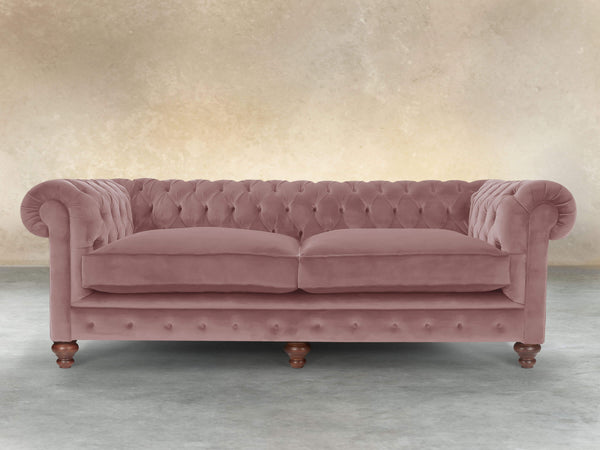 Arthur 4 Seat Chesterfield Sofa In Pink Lush Velvet