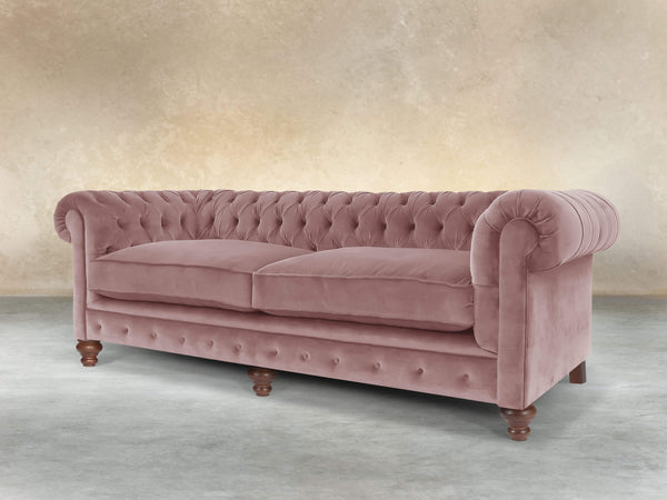 Arthur 4 Seat Chesterfield Sofa In Pink Lush Velvet