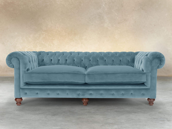 Arthur 4 Seat Chesterfield Sofa In Sky Lush Velvet