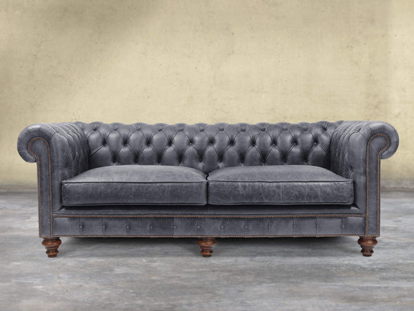 Arthur 4 Seat Chesterfield Sofa In Thunder Vintage Leather