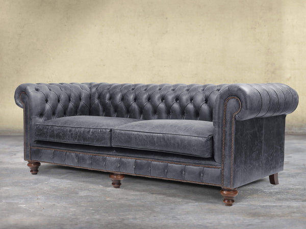 Arthur 4 Seat Chesterfield Sofa In Thunder Vintage Leather