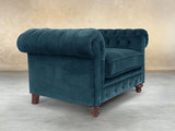 Arthur Chesterfield Chair In Blue Lush Velvet