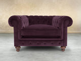 Arthur Chesterfield Chair In Grape Lush Velvet