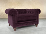 Arthur Chesterfield Chair In Grape Lush Velvet