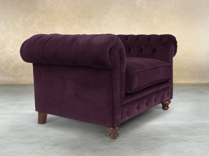 Arthur Chesterfield Chair In Grape Lush Velvet