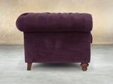 Arthur Chesterfield Chair In Grape Lush Velvet