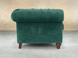 Arthur Chesterfield Chair In Kingfisher Lush Velvet