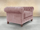 Arthur Chesterfield Chair In Pink Lush Velvet