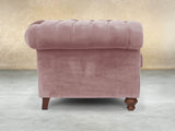 Arthur Chesterfield Chair In Pink Lush Velvet