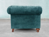 Arthur Chesterfield Chair In Teal Vintage Velvet