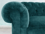 Arthur Chesterfield Chair In Teal Vintage Velvet