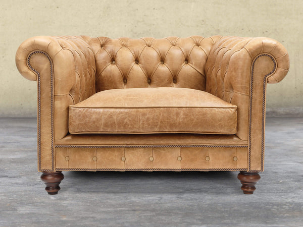 Arthur Chesterfield Snuggler In Tan Vintage Leather