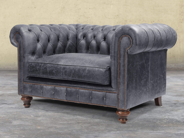 Arthur Chesterfield Snuggler In Thunder Vintage Leather