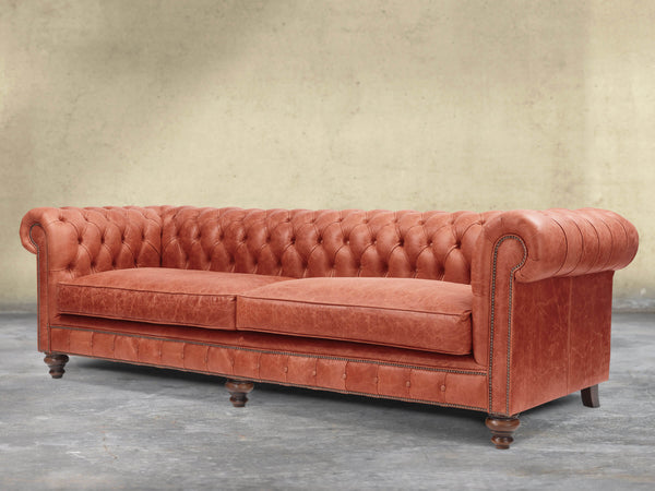 Arthur Extra Large Chesterfield Sofa In Bronze Vintage Leather