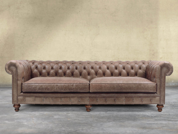 Arthur Extra Large Chesterfield Sofa In Hickory Vintage Leather