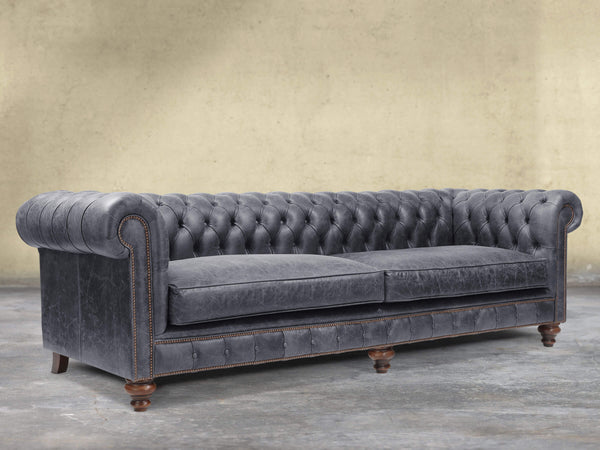 Arthur Extra Large Chesterfield Sofa In Thunder Vintage Leather