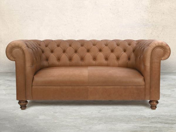 Claudia 3 Seat Chesterfield Sofa In Camel Soft 'n' Easy Leather