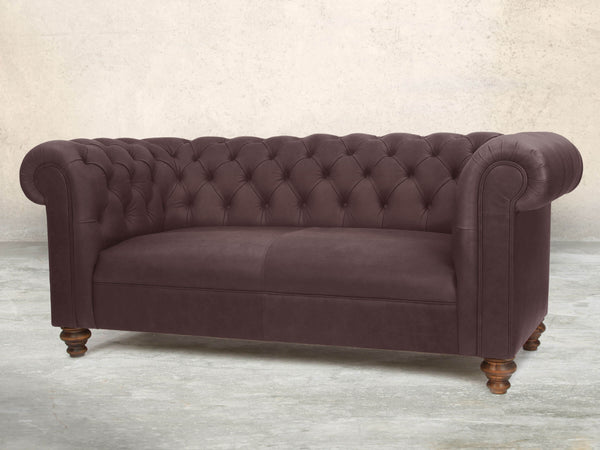 Claudia 3 Seat Chesterfield Sofa In Chocolate Chip Soft 'n' Easy Leather