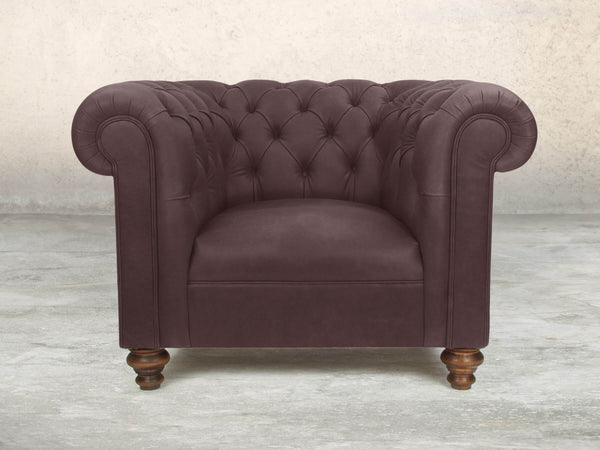 Claudia Chesterfield Chair In Chocolate Chip Soft 'n' Easy Leather