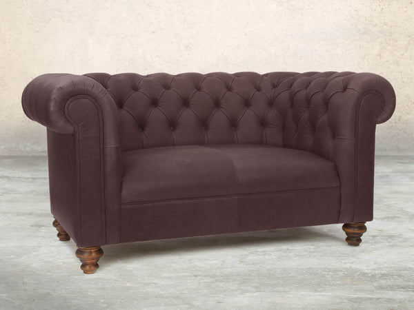 Claudia Snug 2 Seat Chesterfield Sofa In Chocolate Chip Soft 'n' Easy Leather