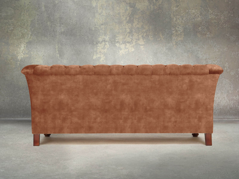 Darcy 2 Seat Chesterfield Sofa In Burnt Umber Vintage Velvet