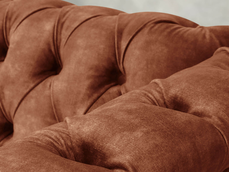 Darcy 2 Seat Chesterfield Sofa In Burnt Umber Vintage Velvet