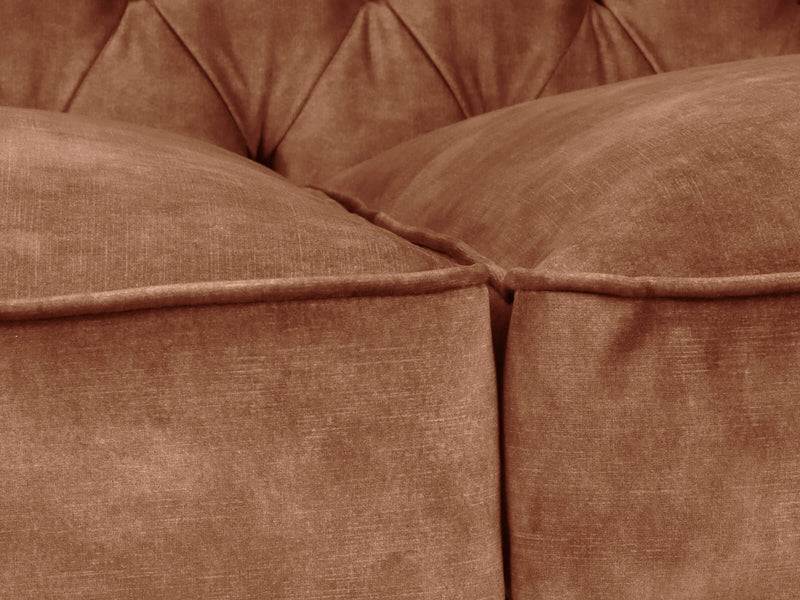 Darcy 2 Seat Chesterfield Sofa In Burnt Umber Vintage Velvet