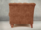 Darcy 2 Seat Chesterfield Sofa In Burnt Umber Vintage Velvet