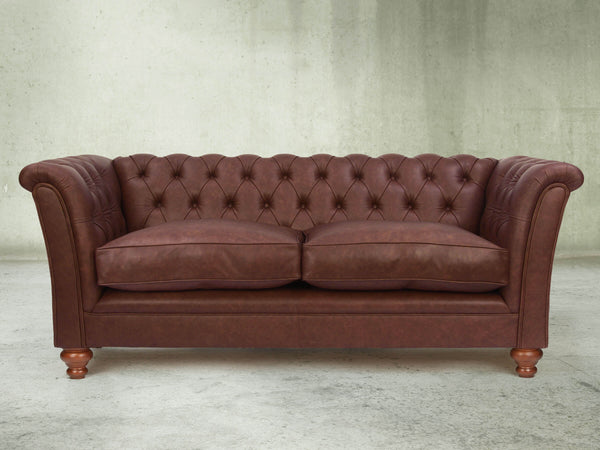 Darcy 2 Seat Chesterfield Sofa In Conker Ol' School Leather