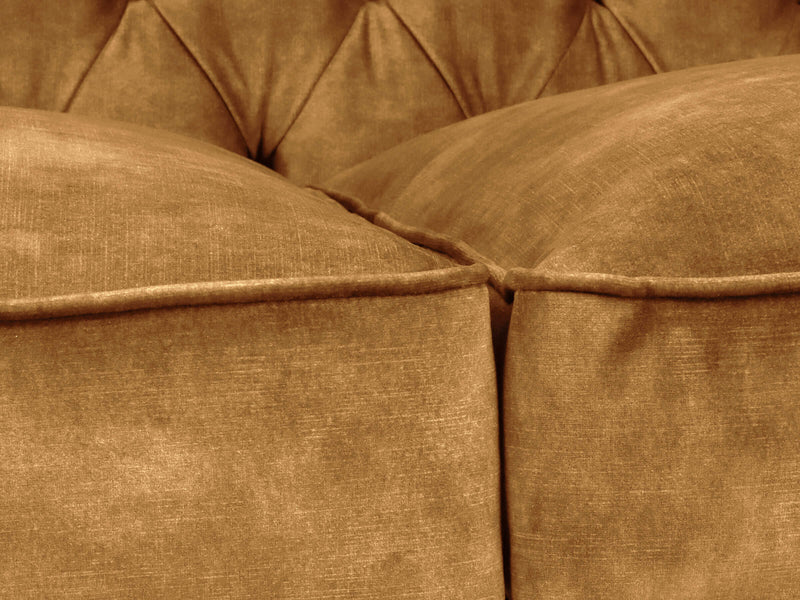 Darcy 2 Seat Chesterfield Sofa In Gold Vintage Velvet