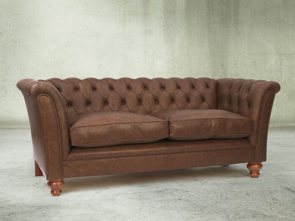 Darcy 2 Seat Chesterfield Sofa In Hazelwood Ol' School Leather