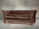 Darcy 2 Seat Chesterfield Sofa In Hickory Vintage Velvet