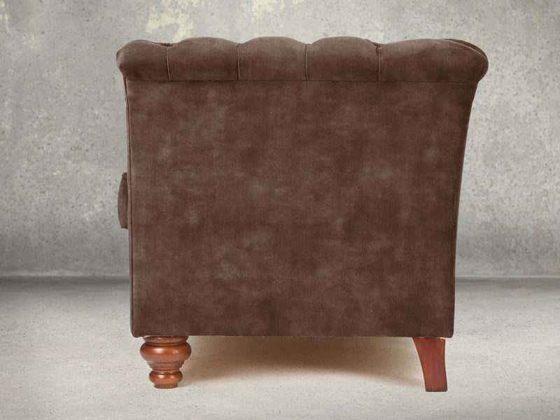 Darcy 2 Seat Chesterfield Sofa In Hickory Vintage Velvet