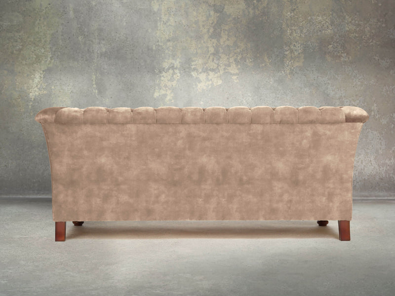 Darcy 2 Seat Chesterfield Sofa In Mocha Vintage Velvet