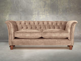 Darcy 2 Seat Chesterfield Sofa In Mocha Vintage Velvet