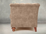 Darcy 2 Seat Chesterfield Sofa In Mocha Vintage Velvet