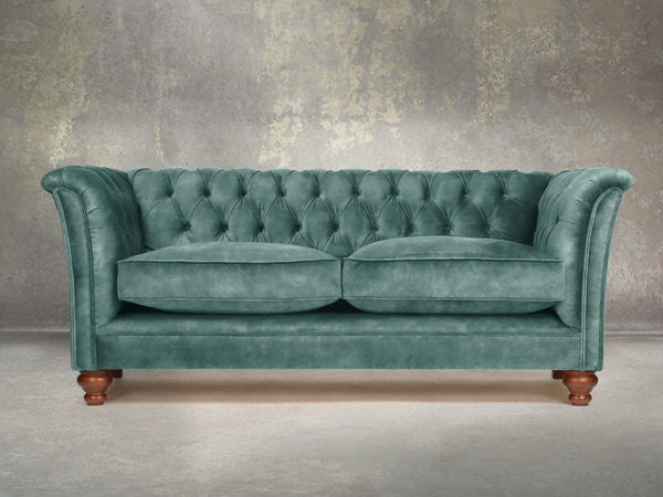 Darcy 2 Seat Chesterfield Sofa In Ocean Storm Vintage Velvet