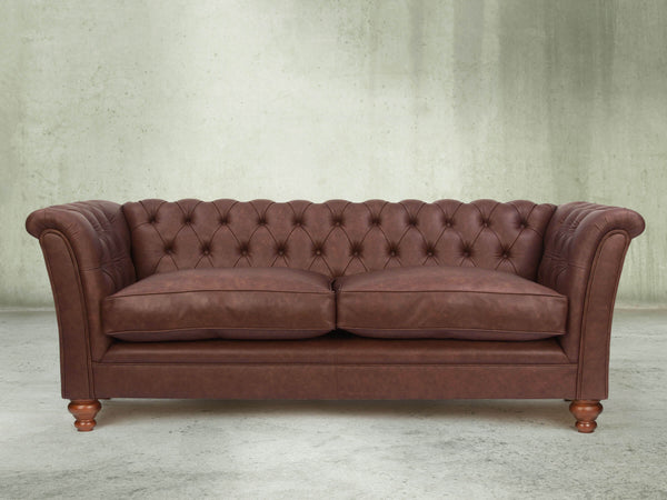 Darcy 3 Seat Chesterfield Sofa In Conker Ol' School Leather