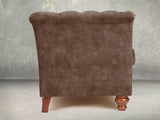 Darcy 3 Seat Chesterfield Sofa In Hickory Vintage Velvet